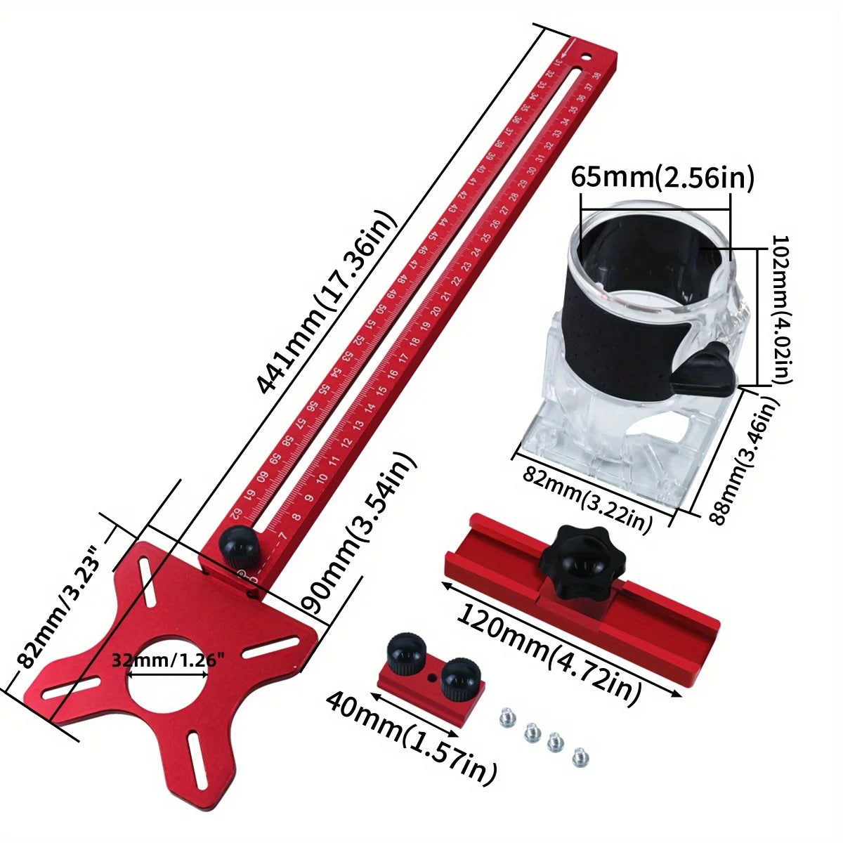 Juego de Herramientas para Fresar en Router de Aluminio 4 en 1