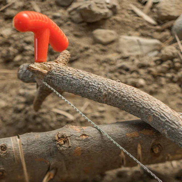 Sierra de Mano Portátil para Emergencias: Kit de Supervivencia con Cuerda de Acero