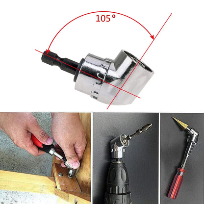 Adaptador de Destornillador de Ángulo Recto 105° con Eje Flexible